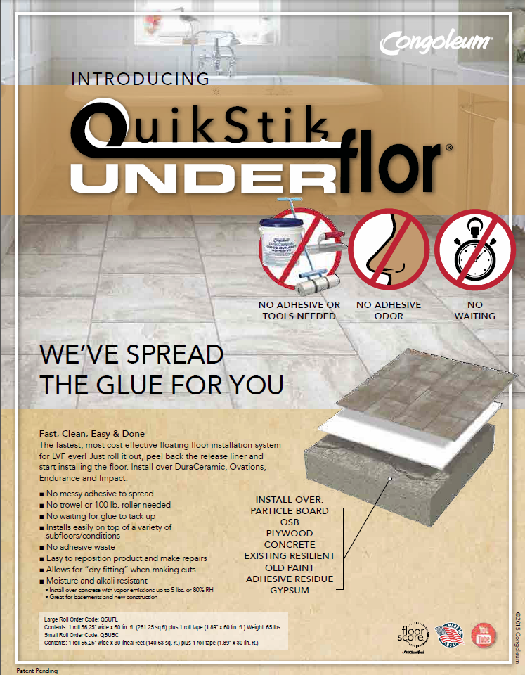 DuraCeramic Tile Accessories QuikStik Underflor Small Boxes Congoleum